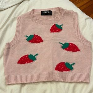 Strawberry cropped sweater tank